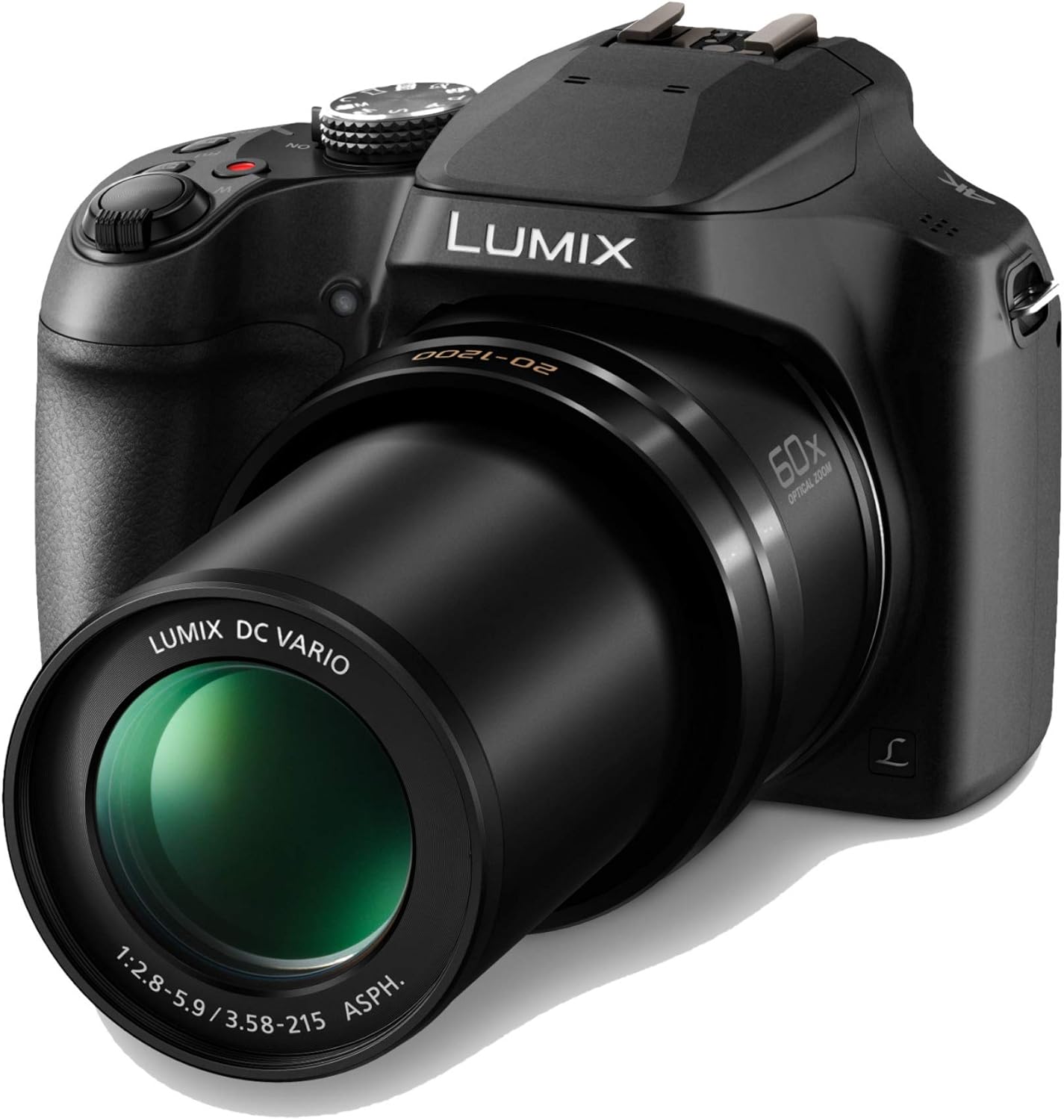 Panasonic LUMIX FZ80D - Cámara digital para apuntar y disparar, grabación de foto/video 4K con estabilizador de imagen óptico de potencia