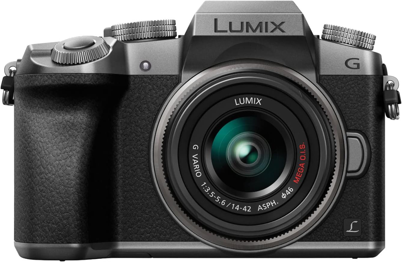 Panasonic Cámara digital LUMIX G7 4K, con lente LUMIX G VARIO 0.551-1.654 in Mega O.I.S. Lens, cámara sin espejo de 16 megapíxeles