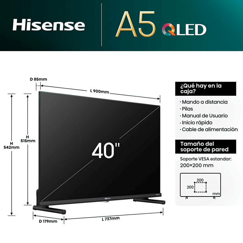 TV Hisense 40A5NQ QLED 4K 40"