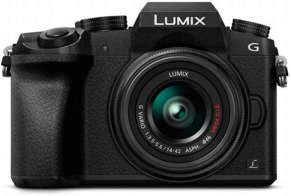 Panasonic Cámara digital LUMIX G7 4K, con lente LUMIX G VARIO 0.551-1.654 in Mega O.I.S. Lens, cámara sin espejo de 16 megapíxeles