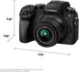 Panasonic Cámara digital LUMIX G7 4K, con lente LUMIX G VARIO 0.551-1.654 in Mega O.I.S. Lens, cámara sin espejo de 16 megapíxeles