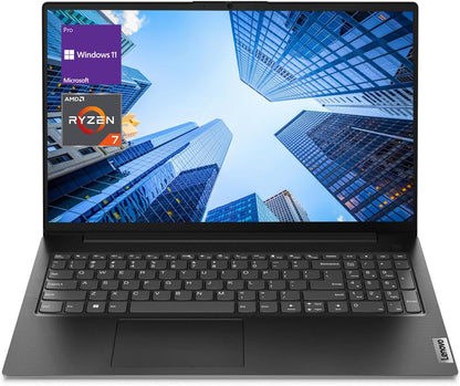 Lenovo Portátil empresarial V-Series V15, pantalla FHD de 15.6 pulgadas, AMD Ryzen 7 7730U, 40 GB de RAM, SSD de 1 TB negro