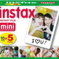 Fujifilm Película instantánea Instax Mini, 10 hojas x 5 paquetes (total 50 disparos)