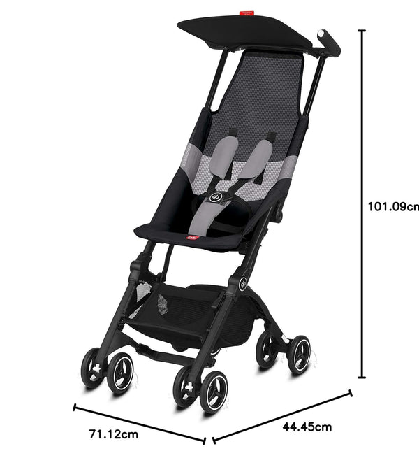 gb Pockit Air All Terrain - Cochecito de viaje ultra compacto y ligero con tela transpirable en terciopelo negro
