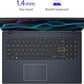 ASUS Portátil Vivobook Go Slim de 15,6", Intel Dual Core N4500, 4 GB de RAM, SSD de 128 GB, Windows 11