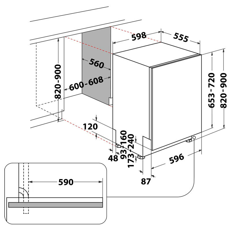 Lavavajillas integrable Whirpool W2I HD526 A 60cm